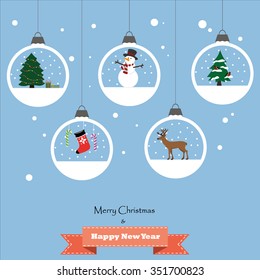 Merry Christmas Landscape. Vector