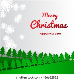 Merry Christmas Landscape. Vector
