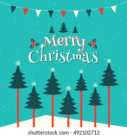 Merry Christmas Landscape. Vector