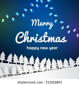 Merry Christmas Landscape. Vector