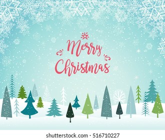 Merry Christmas Landscape. Vector