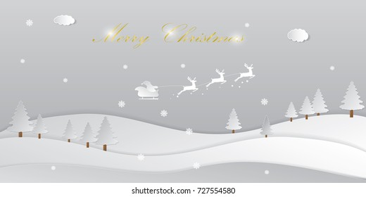 Merry Christmas Landscape. Vector