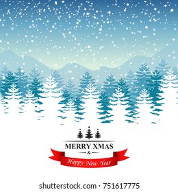 Merry Christmas Landscape. Vector