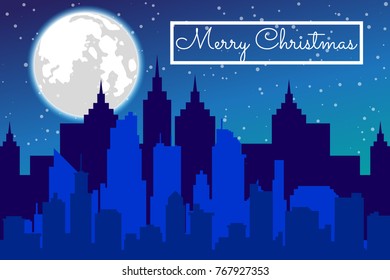 Merry Christmas Landscape. Vector
