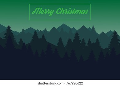 Merry Christmas Landscape Vector Stock Vector (Royalty Free) 767928622