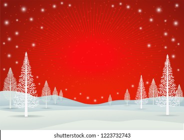 Merry Christmas Landscape.-Vector Illustration