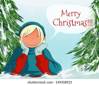 Merry Christmas!! - Layered File, Transparencies were used to create this illustration.