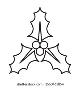 merry christmas leafs and seeds vector illustration design