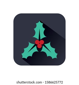 merry christmas leafs and seeds vector illustration design