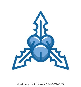 merry christmas leafs and seeds vector illustration design