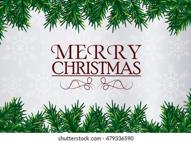 merry christmas leaves design