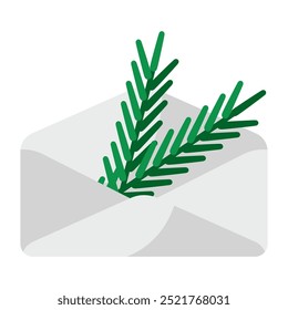 Merry Christmas letter. Holiday object in cartoon style.
