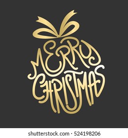 Merry Christmas lettered ornament