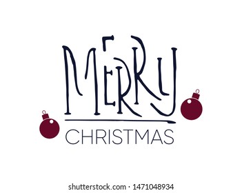 
Merry christmas lettering 2020. Xmas hand drawn vector.
