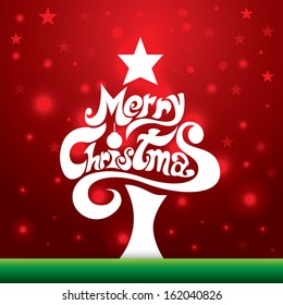 Merry Christmas lettering background. Vector illustration. Can be used for Christmas Greeting Card, web design, banner