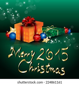 Merry Christmas Lettering And Background - Vector Illustration, Graphic Design Useful For Your Design