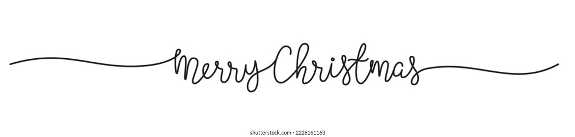 Merry Christmas lettering banner with snow flake