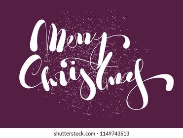 Merry Christmas lettering. Calligraphy vector text