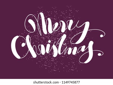 Merry Christmas lettering. Calligraphy vector text