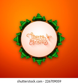 Merry Christmas lettering, calligraphy vector greeting card