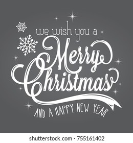 Merry Christmas lettering card