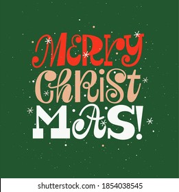 Merry Christmas lettering card or invitation design