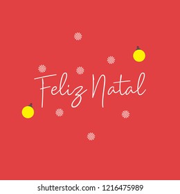 Merry Christmas lettering card in portuguese language (Feliz Natal)