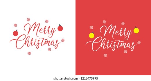 Merry Christmas lettering card, two colors