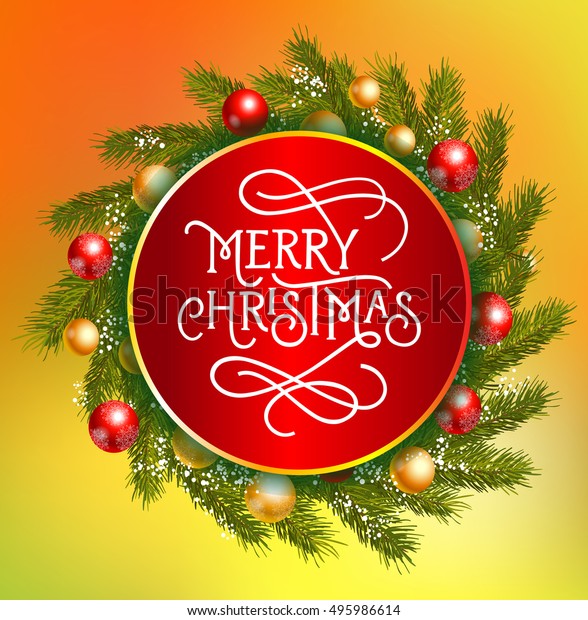 Merry Christmas Lettering Circle Stock Vector (Royalty Free) 495986614 ...