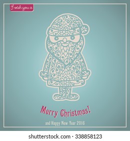 Merry Christmas lettering. Congratulations card. Vector illustration