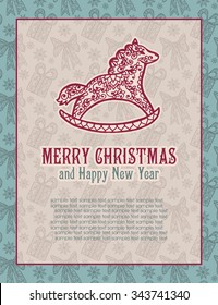 Merry Christmas lettering. Congratulations card. Vector illustration
