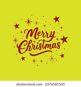 Merry Christmas lettering creative vector art
