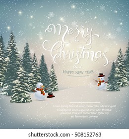 Merry Christmas lettering design 2017. Vector illustration EPS 10