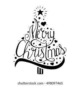 Merry Christmas lettering design. 