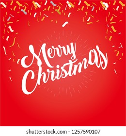 Merry Christmas Lettering Design Background.