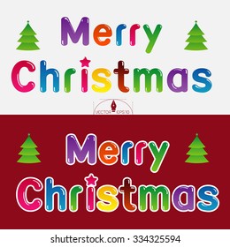 Merry Christmas lettering design background, vector illustration