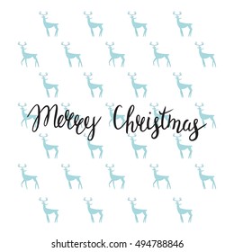 Merry Christmas lettering design. Handmade calligraphy.