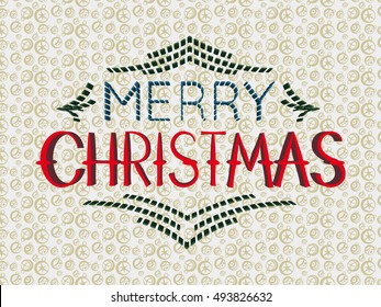 Merry Christmas lettering design logo. Vector Illustration.