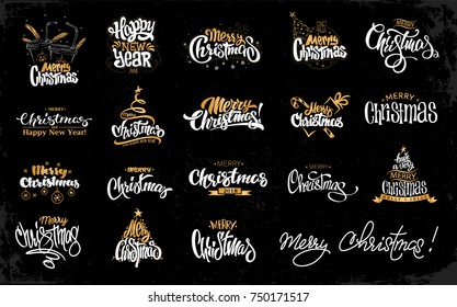 Similar Images, Stock Photos &amp; Vectors of Merry Christmas Lettering Design Set. Vector