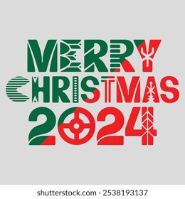 Merry christmas lettering design template