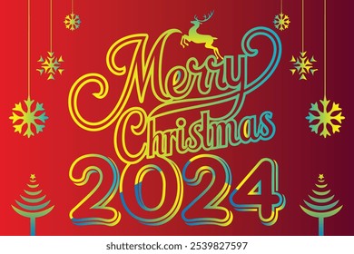 Merry christmas lettering design template