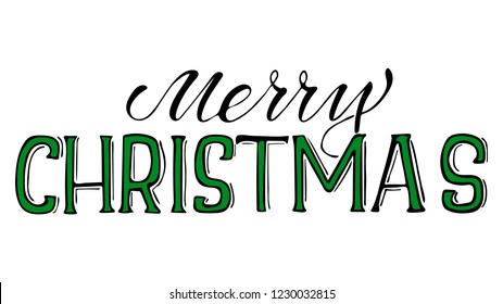 Merry Christmas lettering design. Vector illustration EPS10