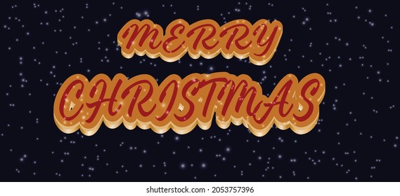Merry Christmas Lettering Design. Vector illustration EPS10