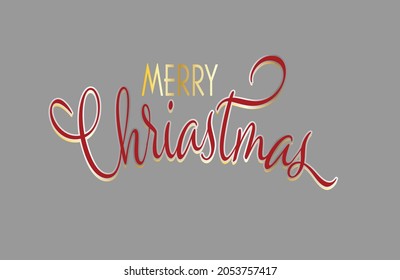 Merry Christmas Lettering Design. Vector illustration EPS10