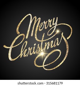 Merry Christmas Lettering Design. Vector illustration. EPS 10