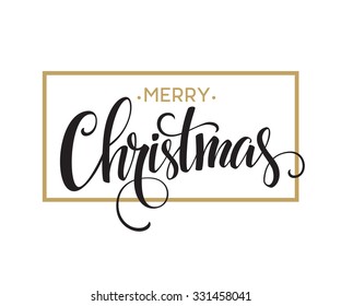 Merry Christmas Lettering Design. Vector illustration EPS10