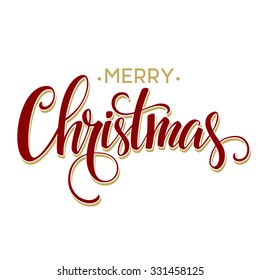 Merry Christmas Lettering Design. Vector illustration EPS10