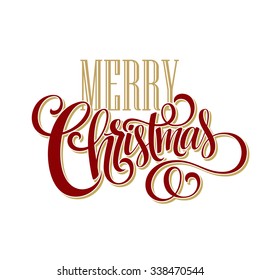 Merry Christmas Lettering Design. Vector illustration EPS10