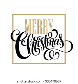 Merry Christmas Lettering Design. Vector illustration EPS10
