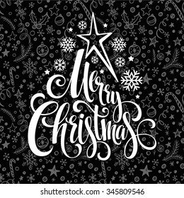 Merry Christmas lettering design. Vector illustration EPS10